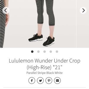 Lululemon Wunder Under Parallel Stripe 21" Leggings